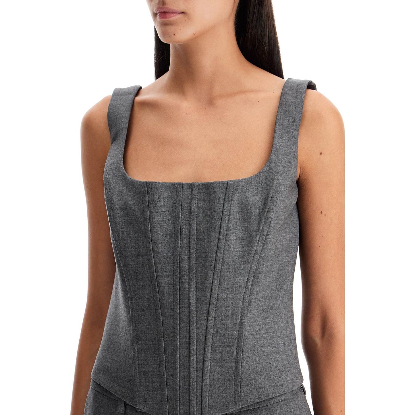 Giuseppe Di Morabito stretch wool corset top with nine words Topwear Giuseppe Di Morabito