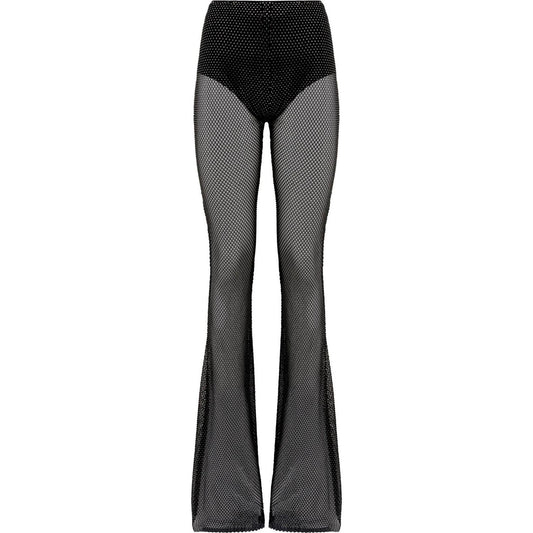 Giuseppe Di Morabito rhinestone-studded fishnet knit pants Trousers Giuseppe Di Morabito