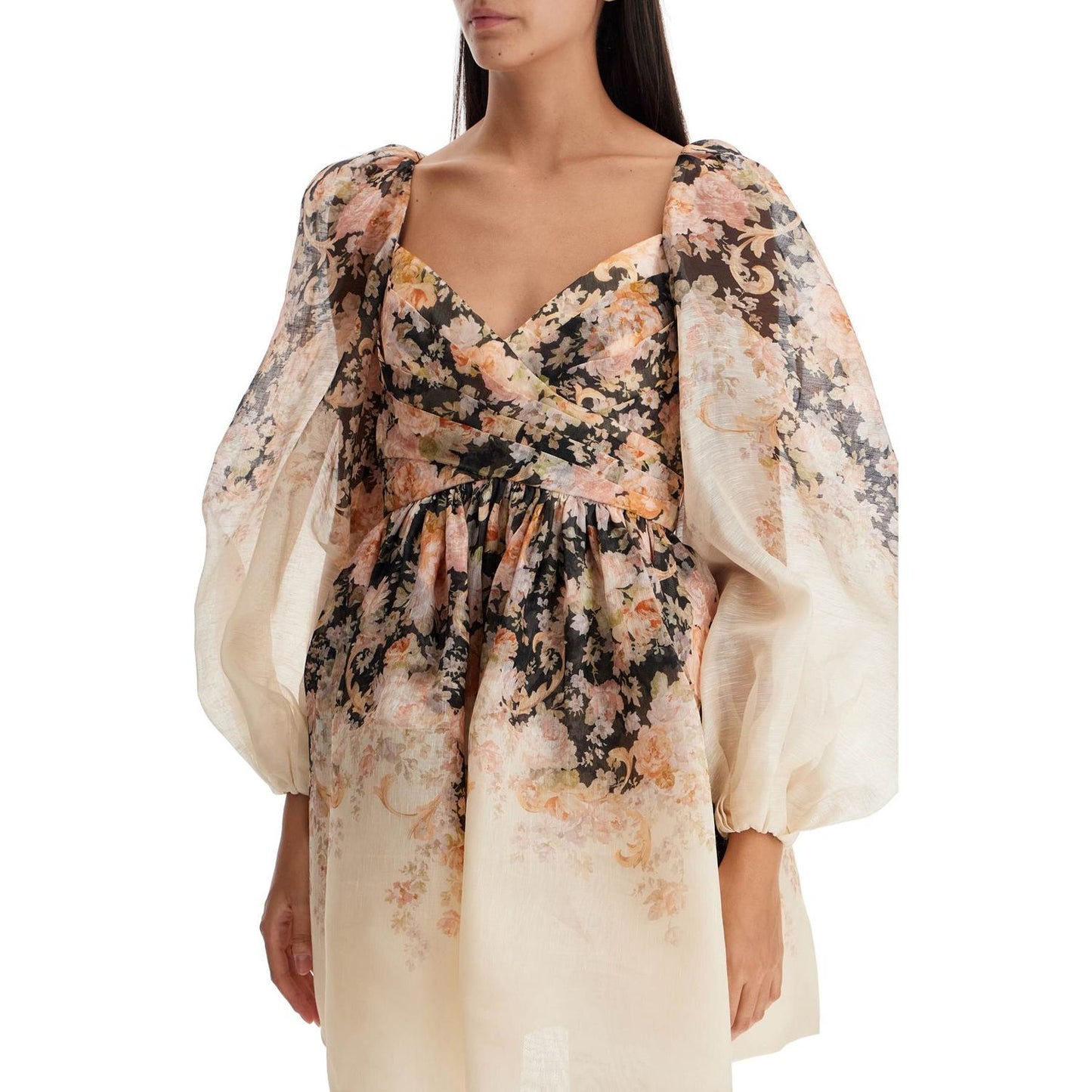 Zimmermann floral mini dress linen and silk organza Dresses Zimmermann