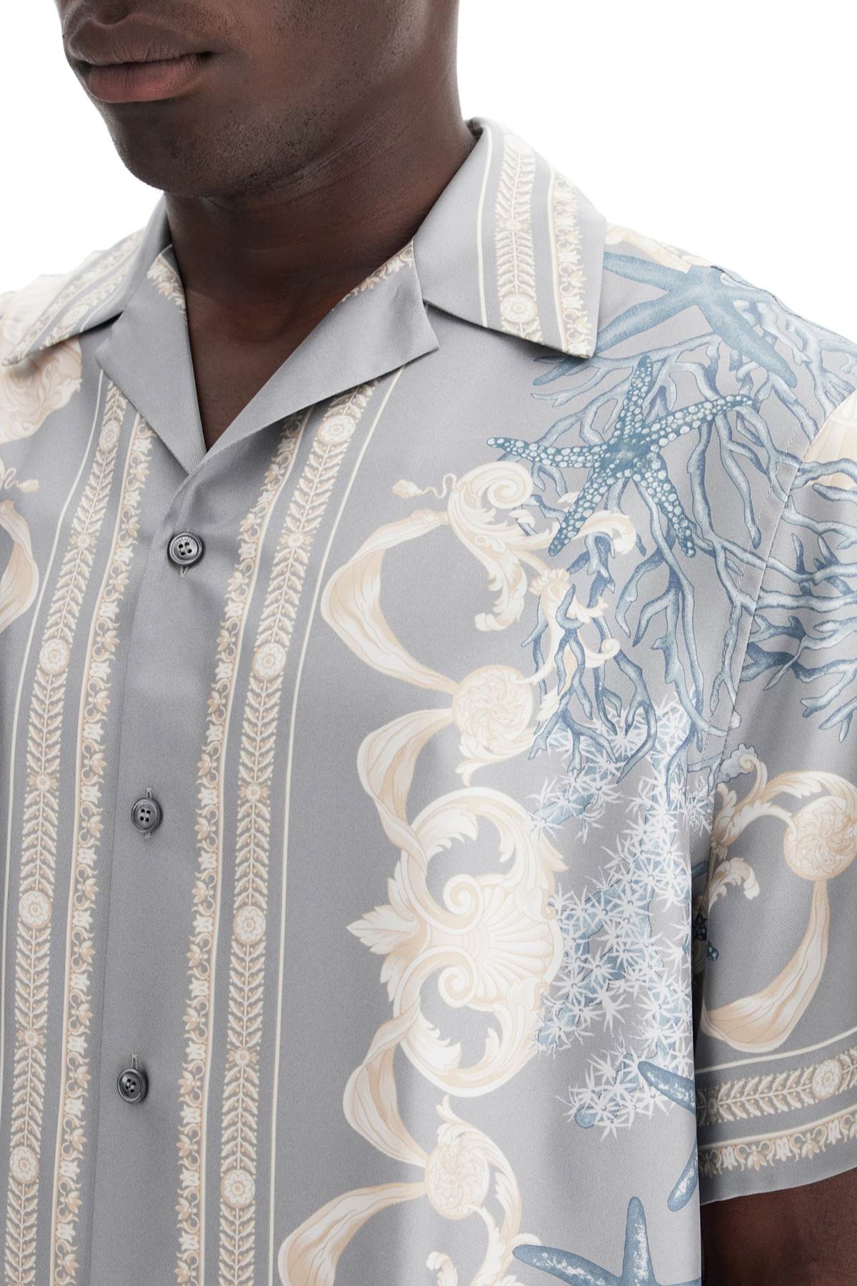 Versace baroque printed silk bowling shirt set for the Shirts Versace