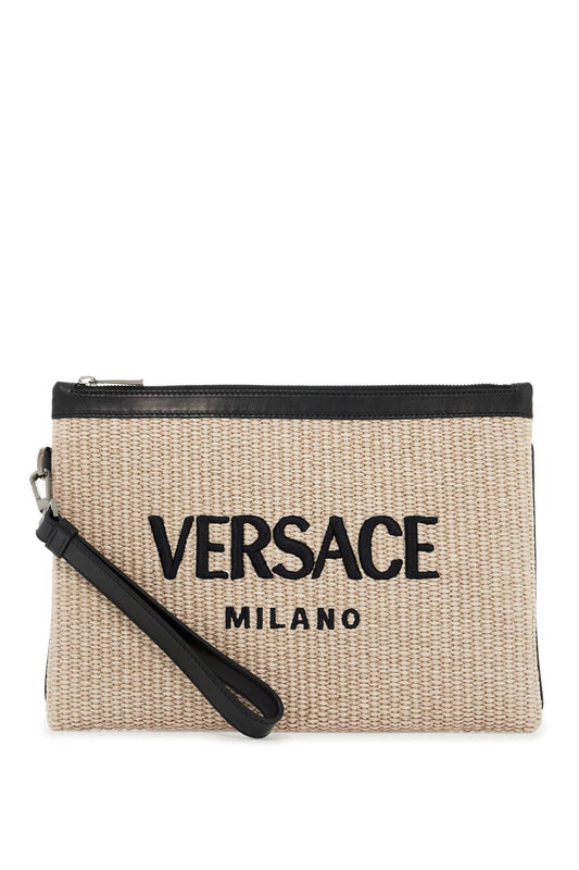 Versace raffia pouch for Business & travel bags Versace