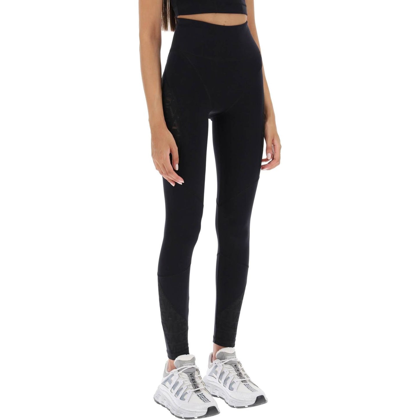 Versace sports leggings with lettering Trousers Versace