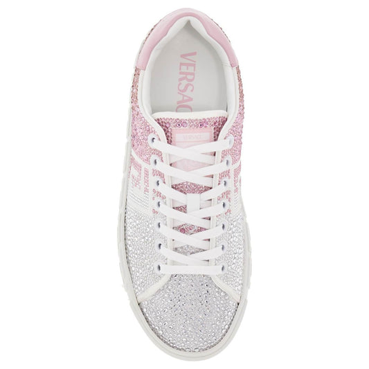 Versace greca sneakers silk blend studded with degradé crystals Sneakers Versace