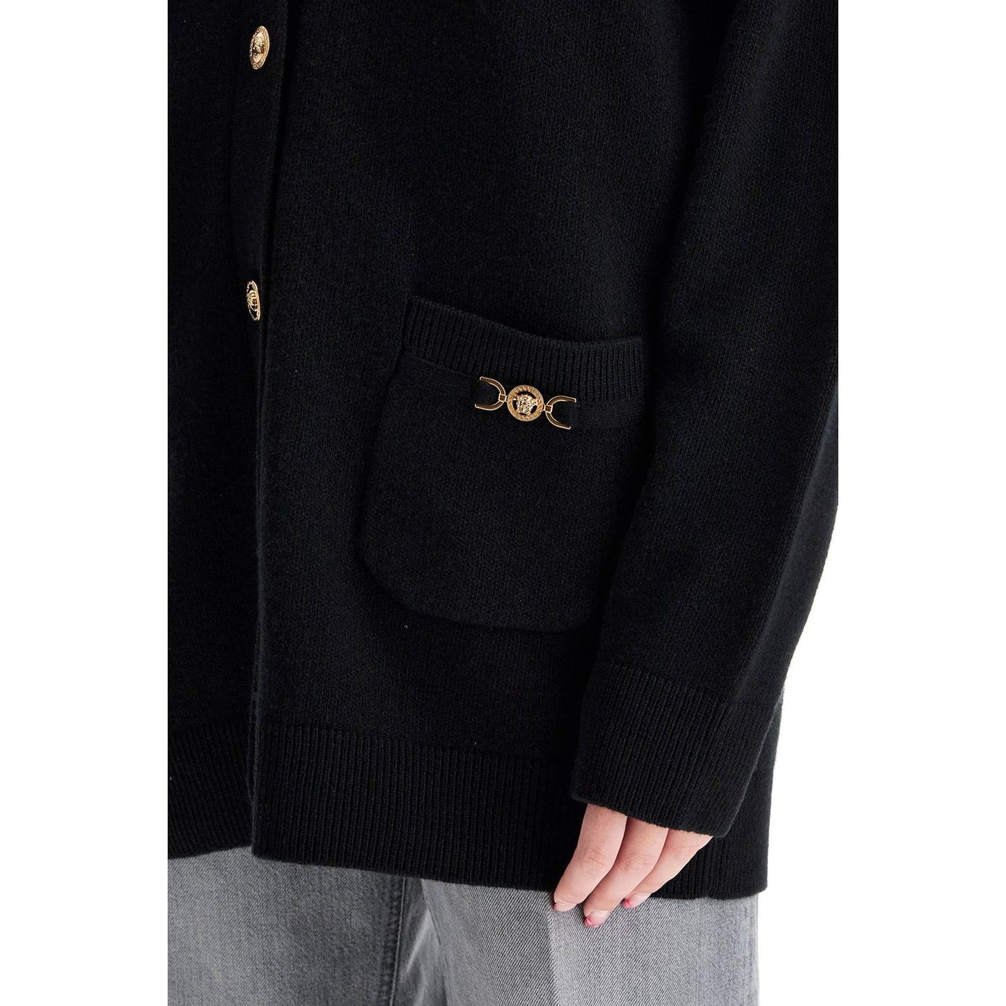 Versace boxy wool and cashmere cardigan Knitwear Versace