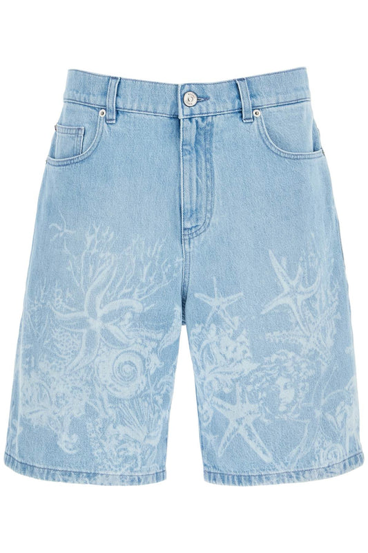 Versace "baroque sea denim lasered Short trousers Versace