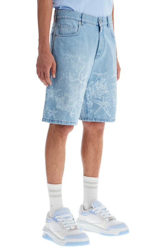 Versace "baroque sea denim lasered Short trousers Versace