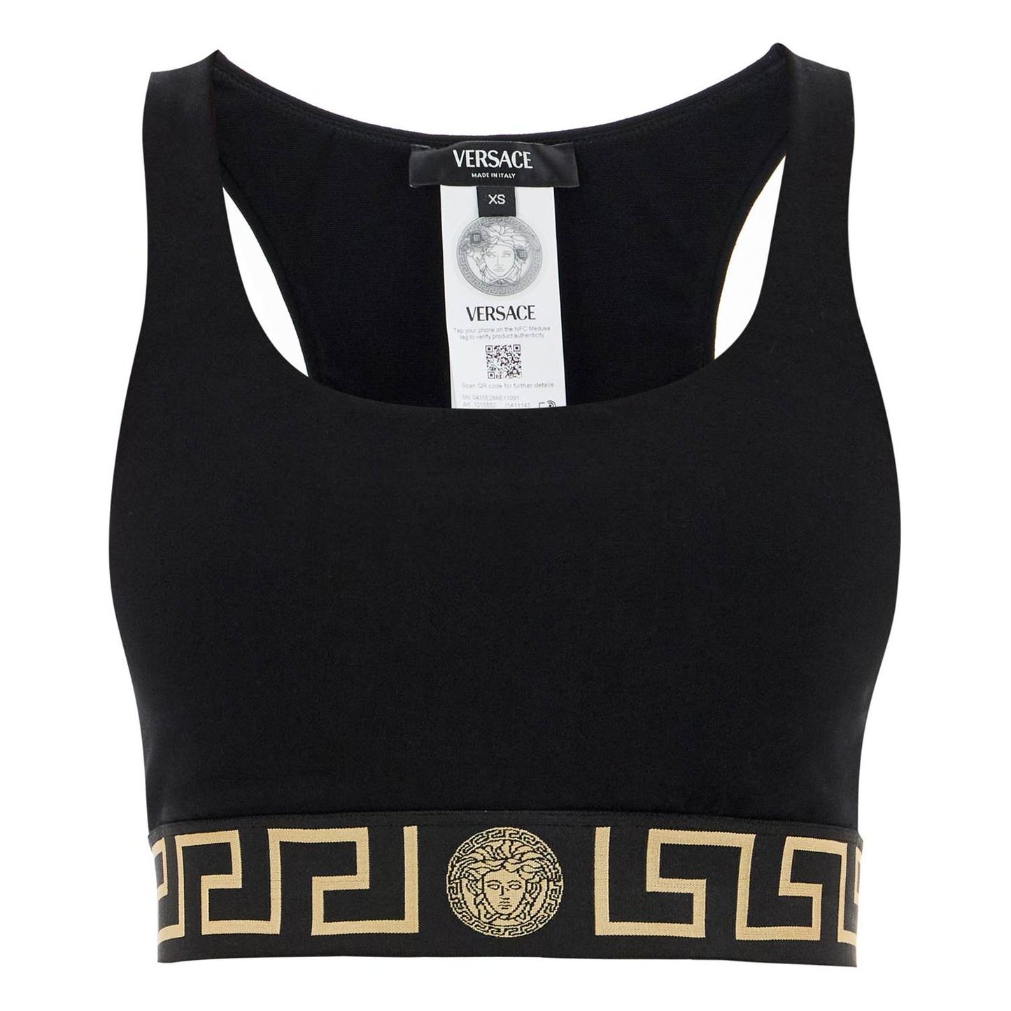 Versace 'sport bra with greek band design