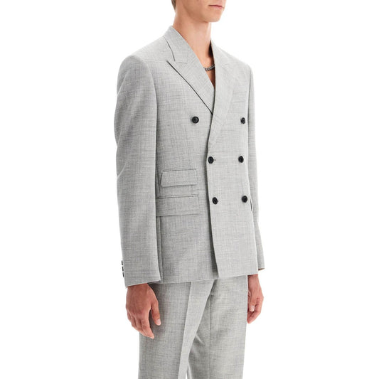 Versace double-breasted wool blend blazer