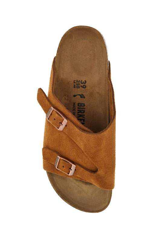 Birkenstock mink suede slippers with two adjustable straps Sandals Birkenstock