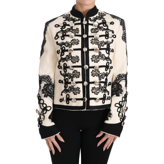 Dolce & Gabbana Elegant Off-White Baroque Jacket Dolce & Gabbana