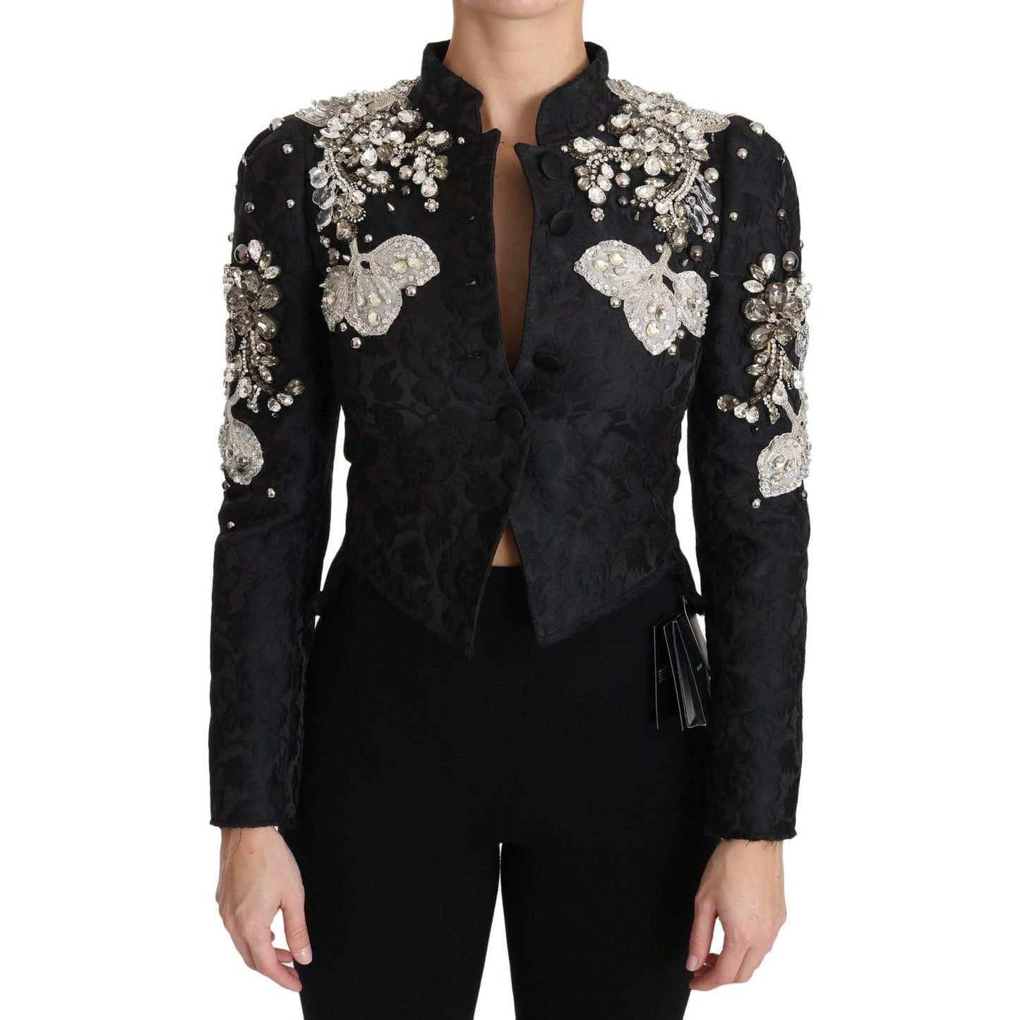 Dolce & Gabbana Elegant Black Silver Baroque Jacket Dolce & Gabbana