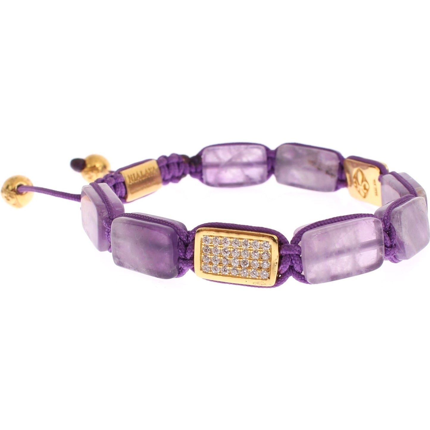 Nialaya Dazzling Diamond Gold-Plated Amethyst Bracelet Bracelet Nialaya