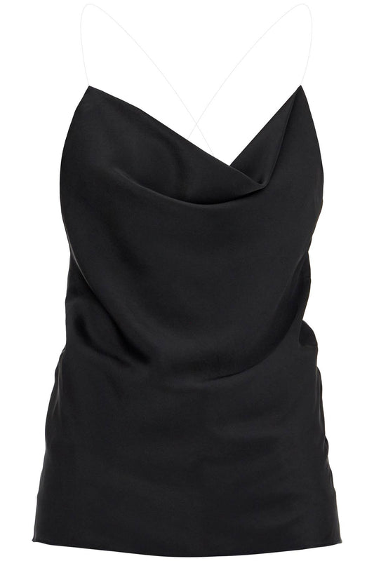 Y Project satin top with draped neckline and low Topwear Y Project