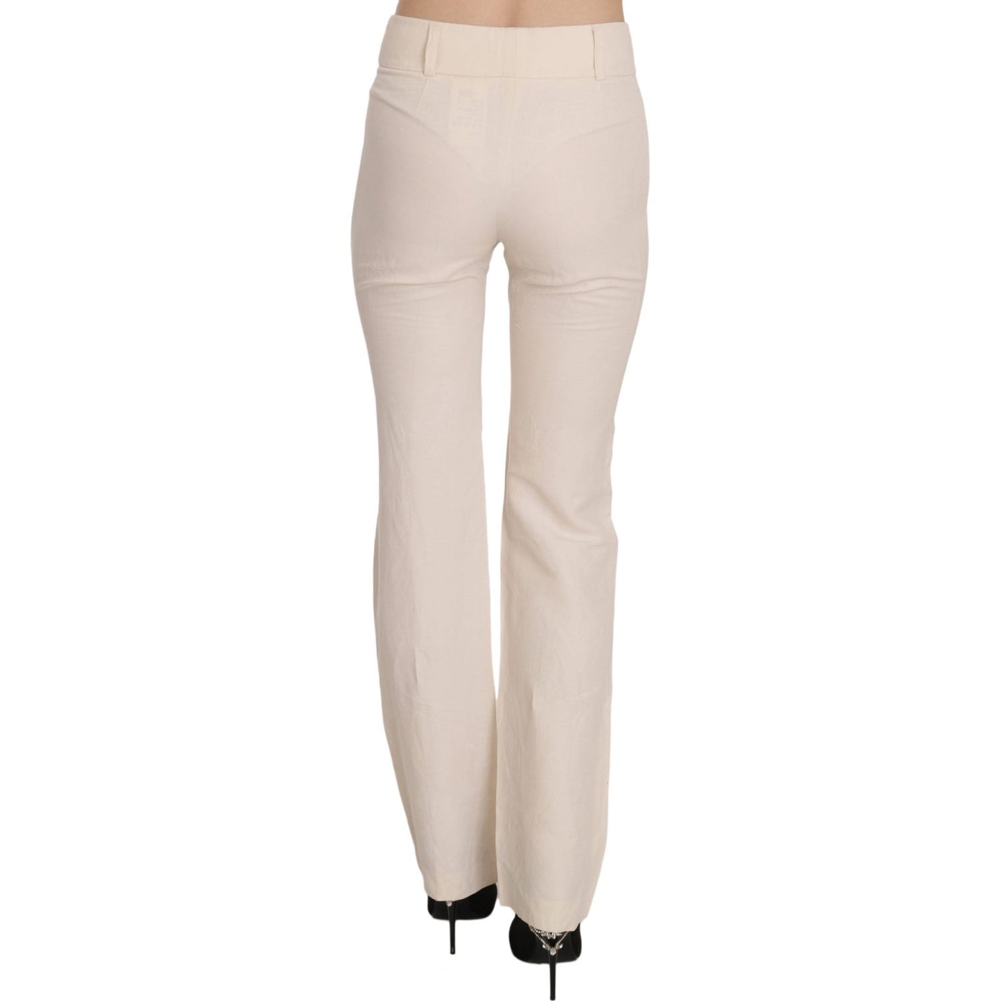 LAUREL Elevated White High Waist Flared Trousers LAUREL