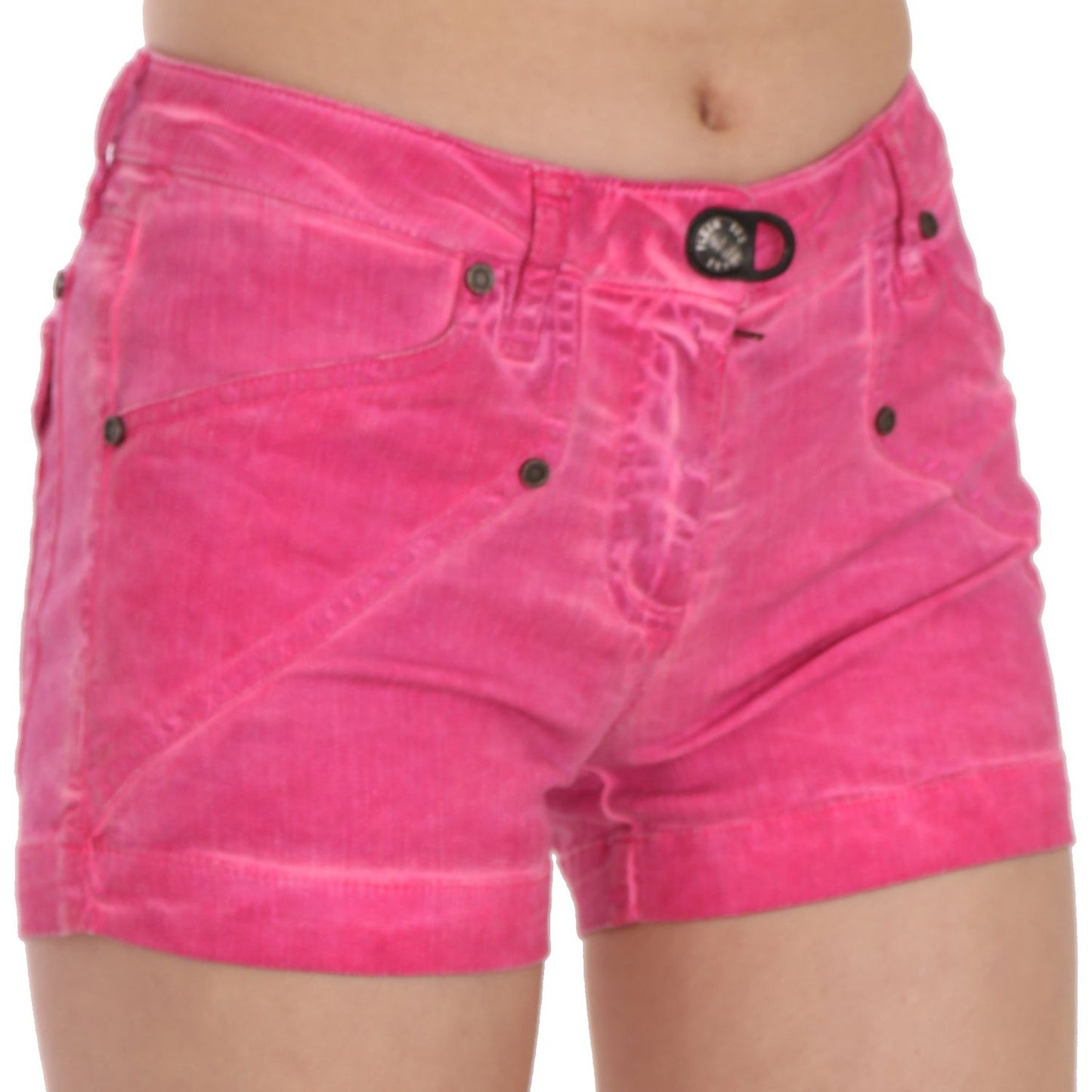 PLEIN SUD Chic Pink Mid Waist Mini Shorts PLEIN SUD