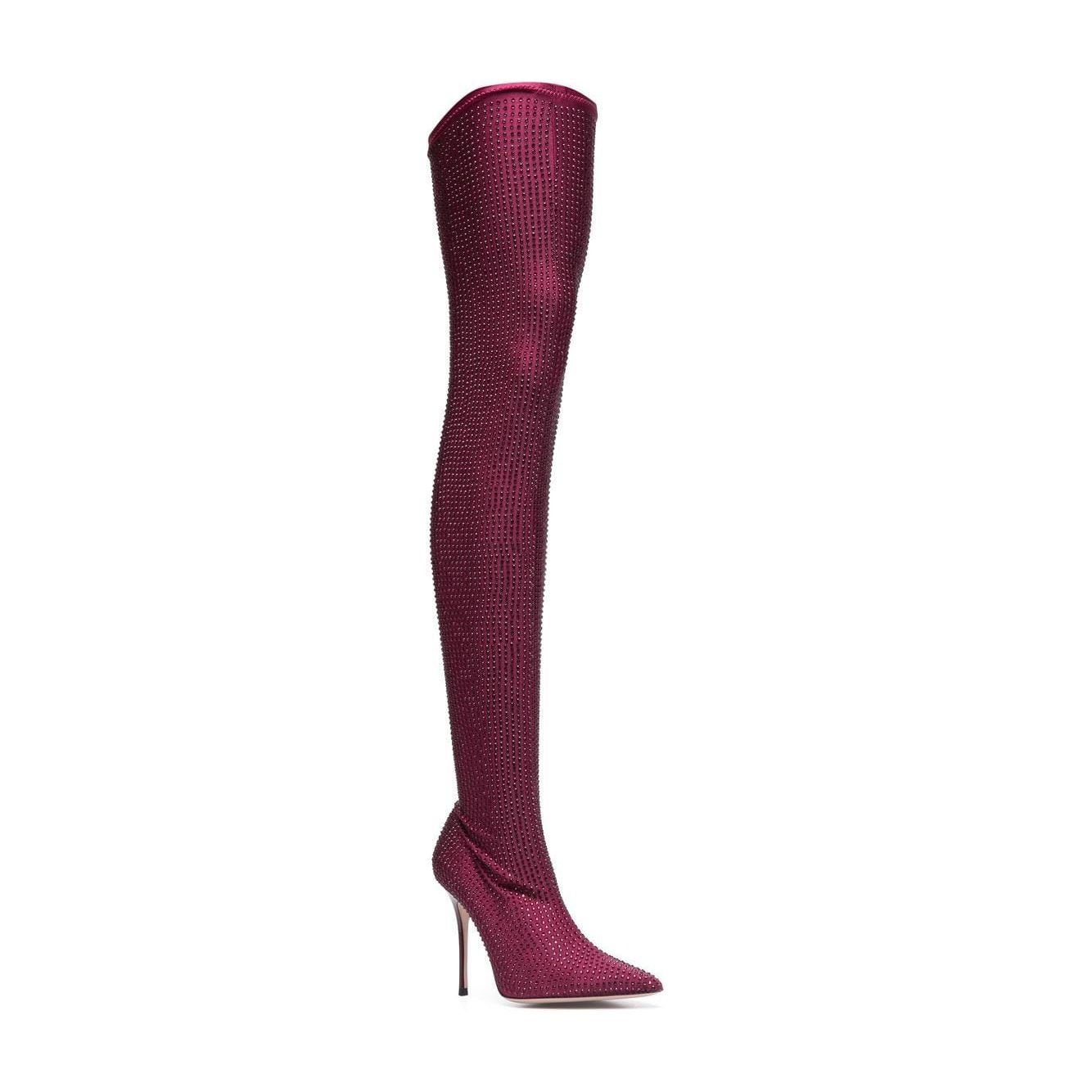 GEDEBE Logan rhinestone-embellished boots Bordeaux Boots Gedebe