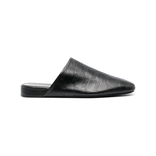 Balenciaga debossed-logo leather mules