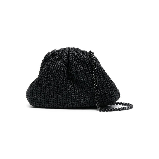 MARIA LA ROSA crochet-design crossbody bag Black Clutches Maria La Rosa