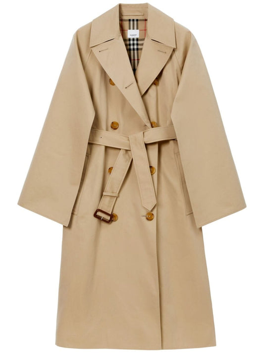 Burberry check pattern cotton trench coat Coats Burberry