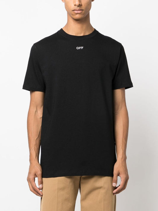 Off White T-shirts and Polos Black Topwear Off White