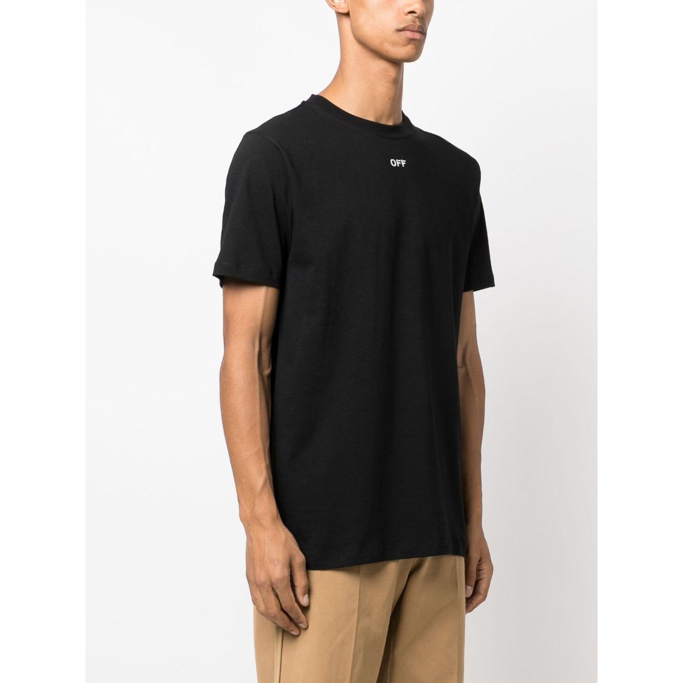 Off White T-shirts and Polos Black Topwear Off White