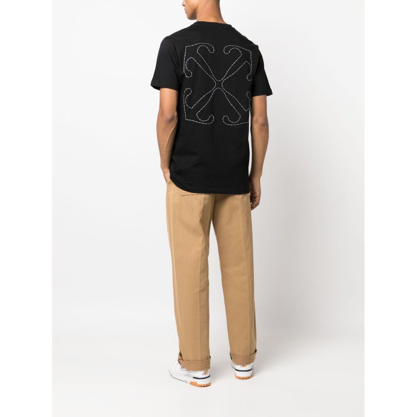 Off White T-shirts and Polos Black Topwear Off White