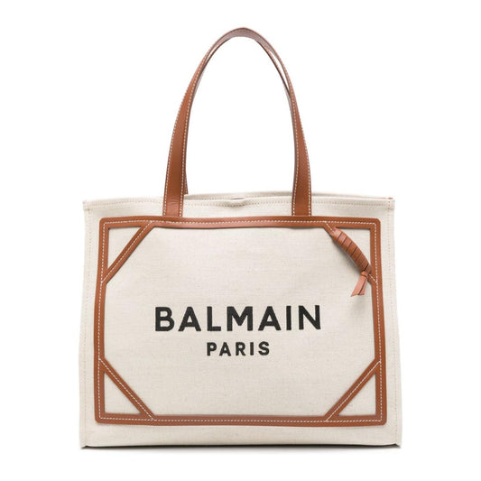 Balmain B-Army 42 canvas tote bag with leather details Shopper Balmain