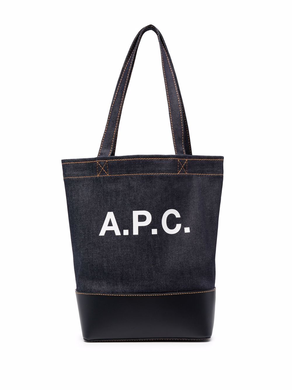 A.P.C. Axel denim leather Tote Bag Blue