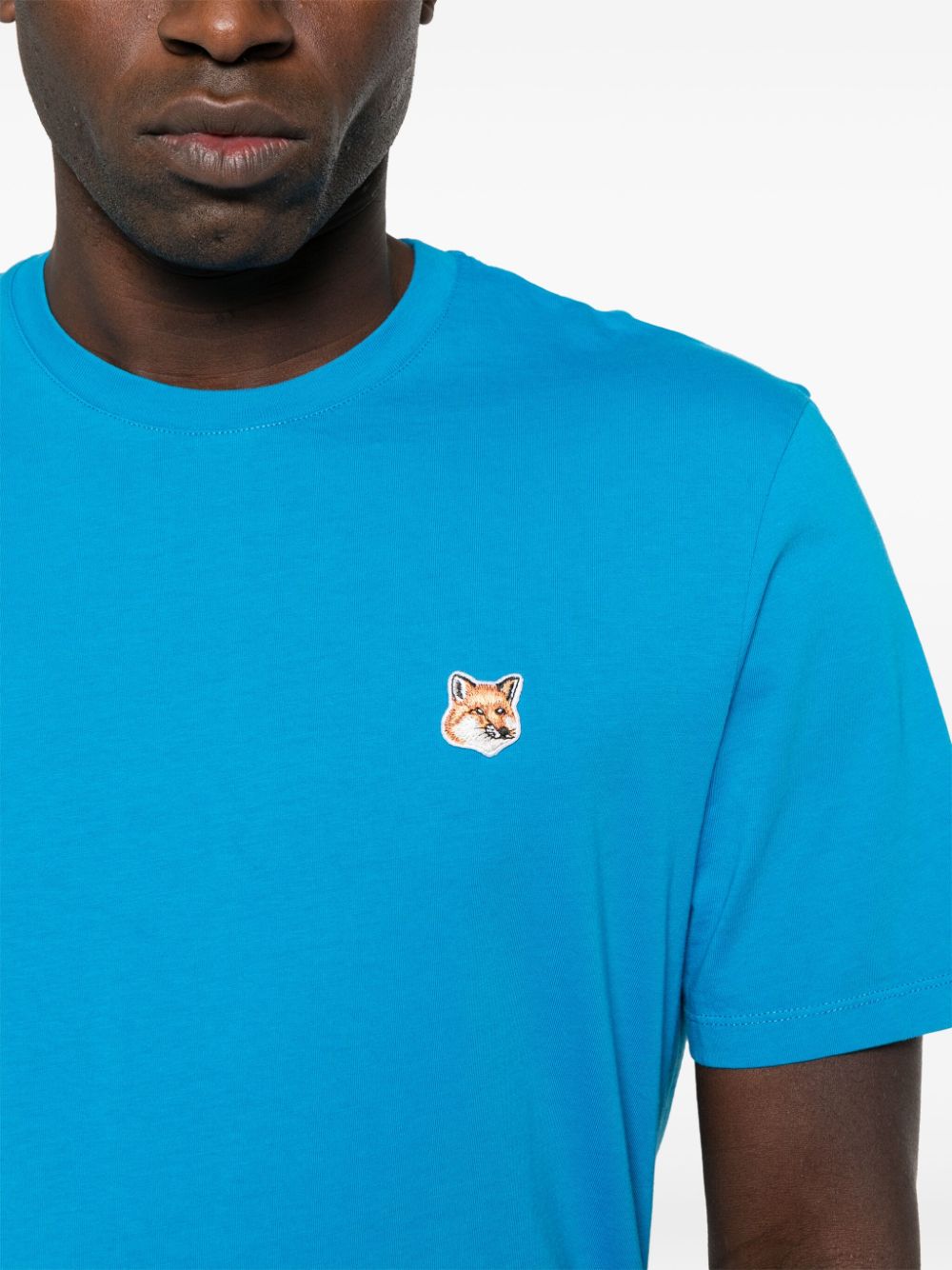 MAISON KITSUNE' T-shirts and Polos Blue Topwear Maison Kitsune'