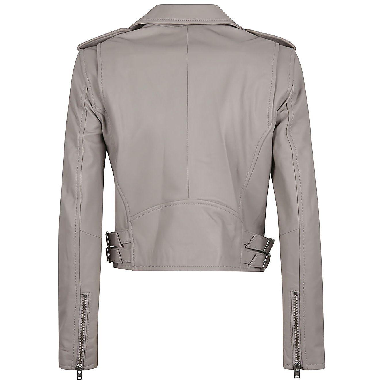 Iro Ashville leather biker jacket Grey