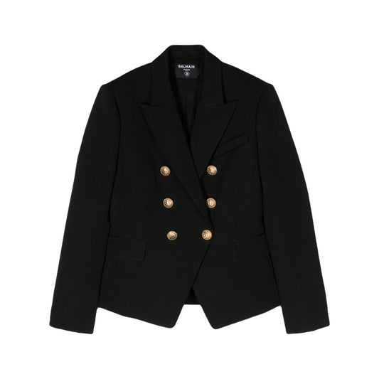 Balmain black wool twill weave panelled design Jacket Jackets Balmain