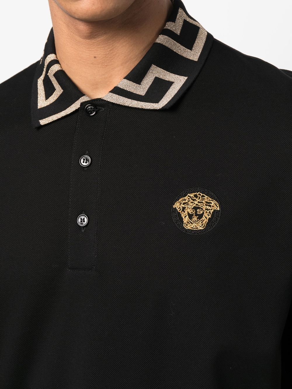 Versace Medusa Head motif polo shirt Black