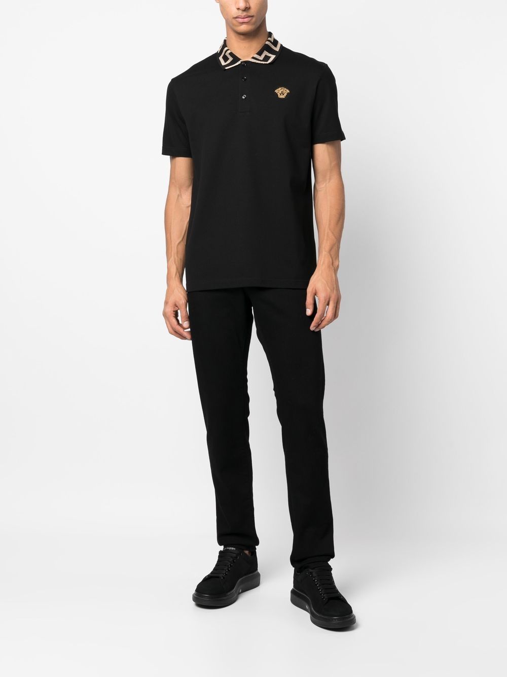 Versace Medusa Head motif polo shirt Black