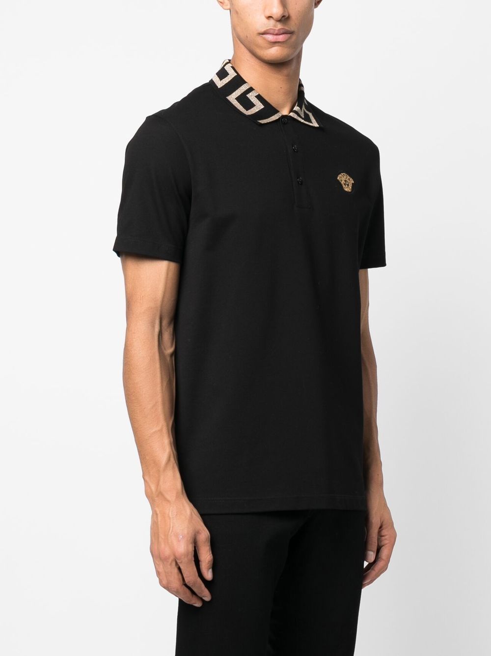 Versace Medusa Head motif polo shirt Black