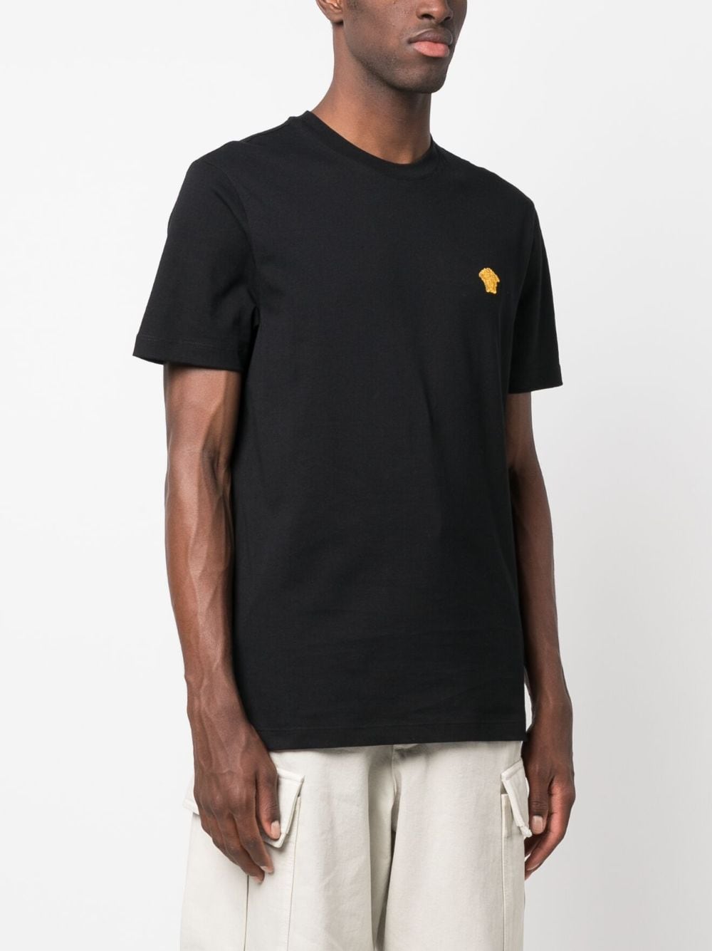 Versace Medusa-embroidered Cotton T-shirt Black