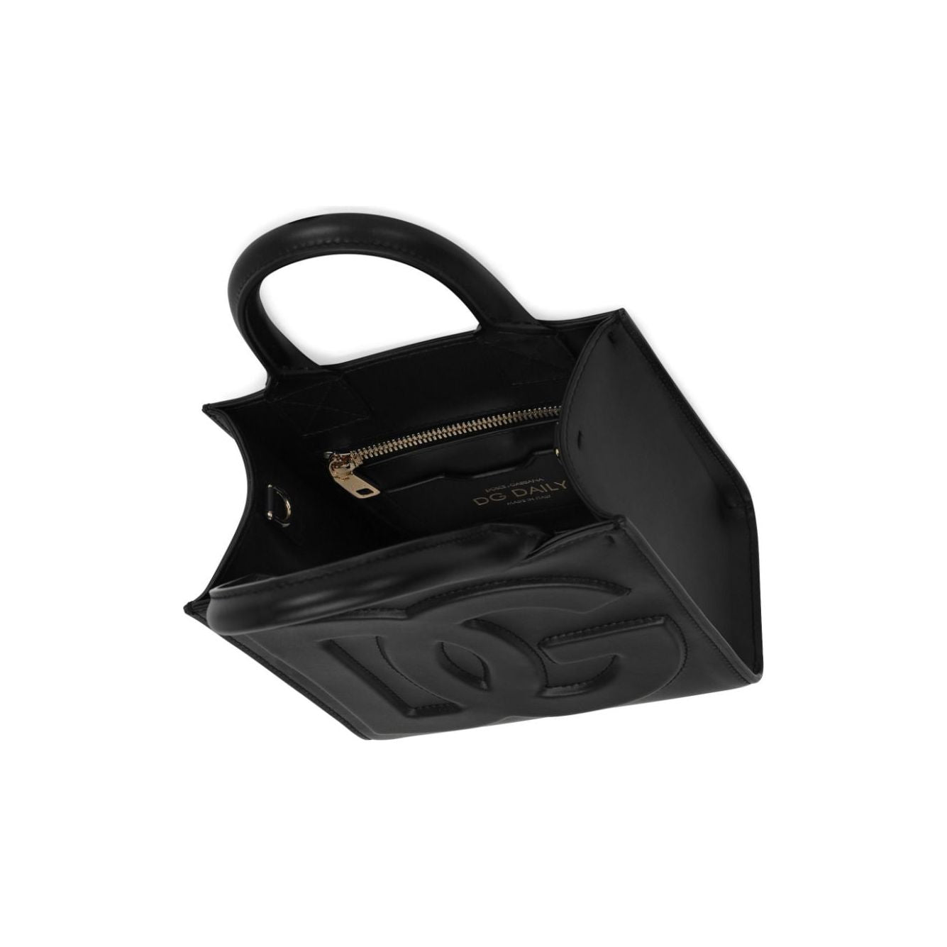 Dolce & Gabbana Black Calf Leather Smooth Grain Tote Bag Shoulder Dolce & Gabbana