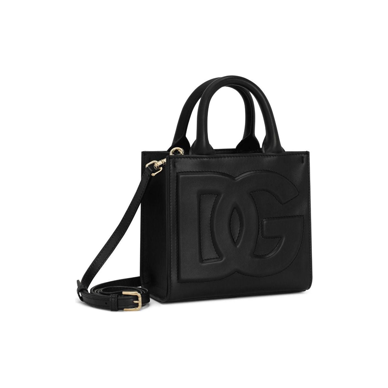 Dolce & Gabbana Black Calf Leather Smooth Grain Tote Bag Shoulder Dolce & Gabbana