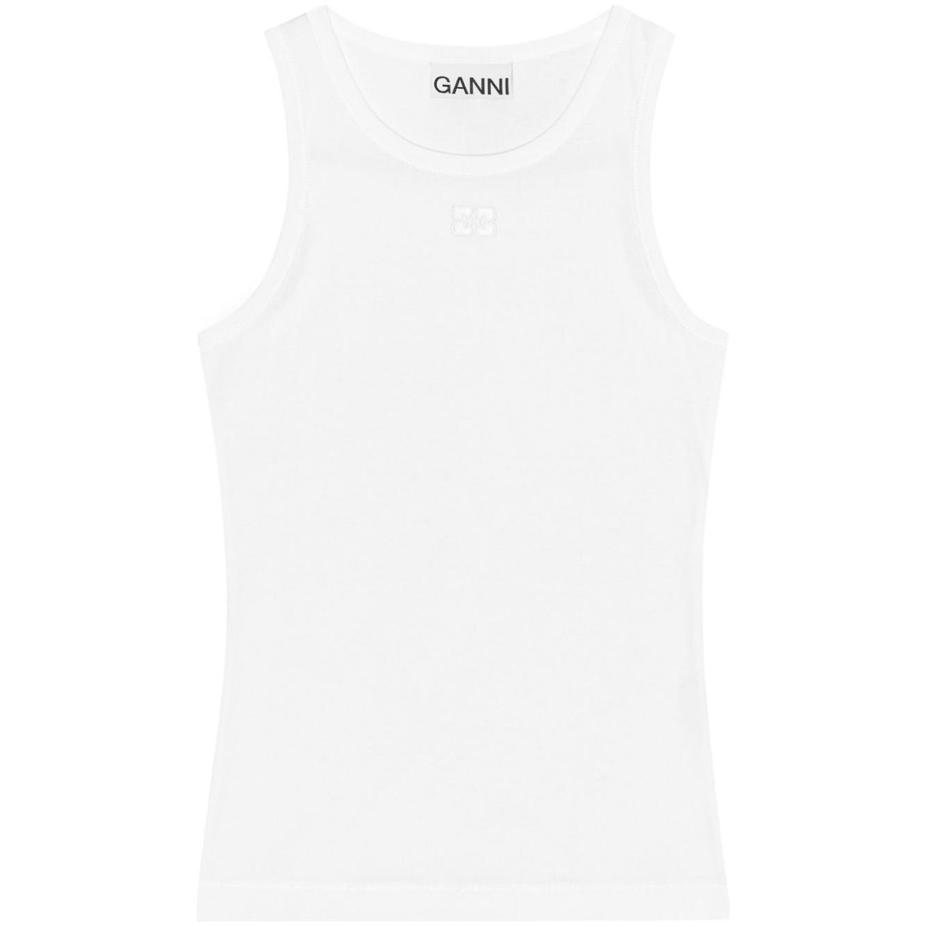 GANNI Top White Topwear Ganni