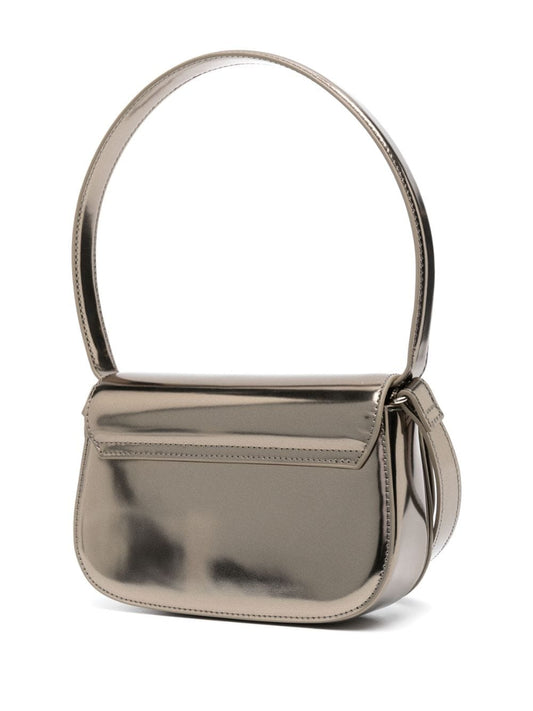 Diesel 1DR mirrored-leather shoulder Bag Golden