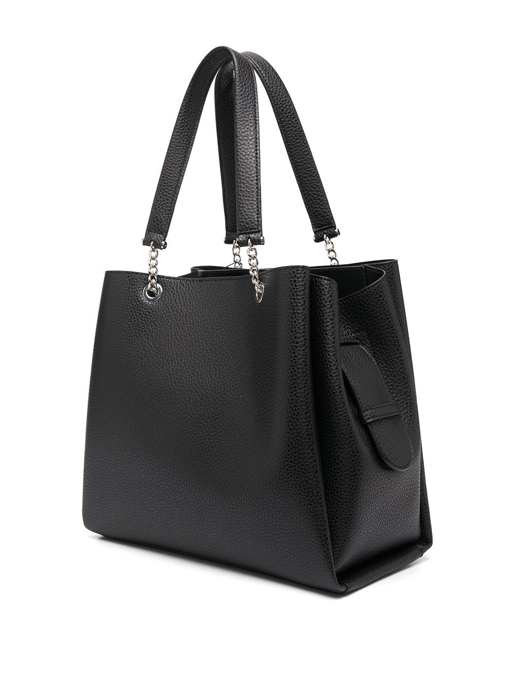 Emporio Armani Black leather pebbled effect tote Bag