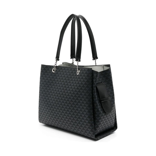 Emporio Armani black faux leather pebbled texture Handbag Shopper Emporio Armani