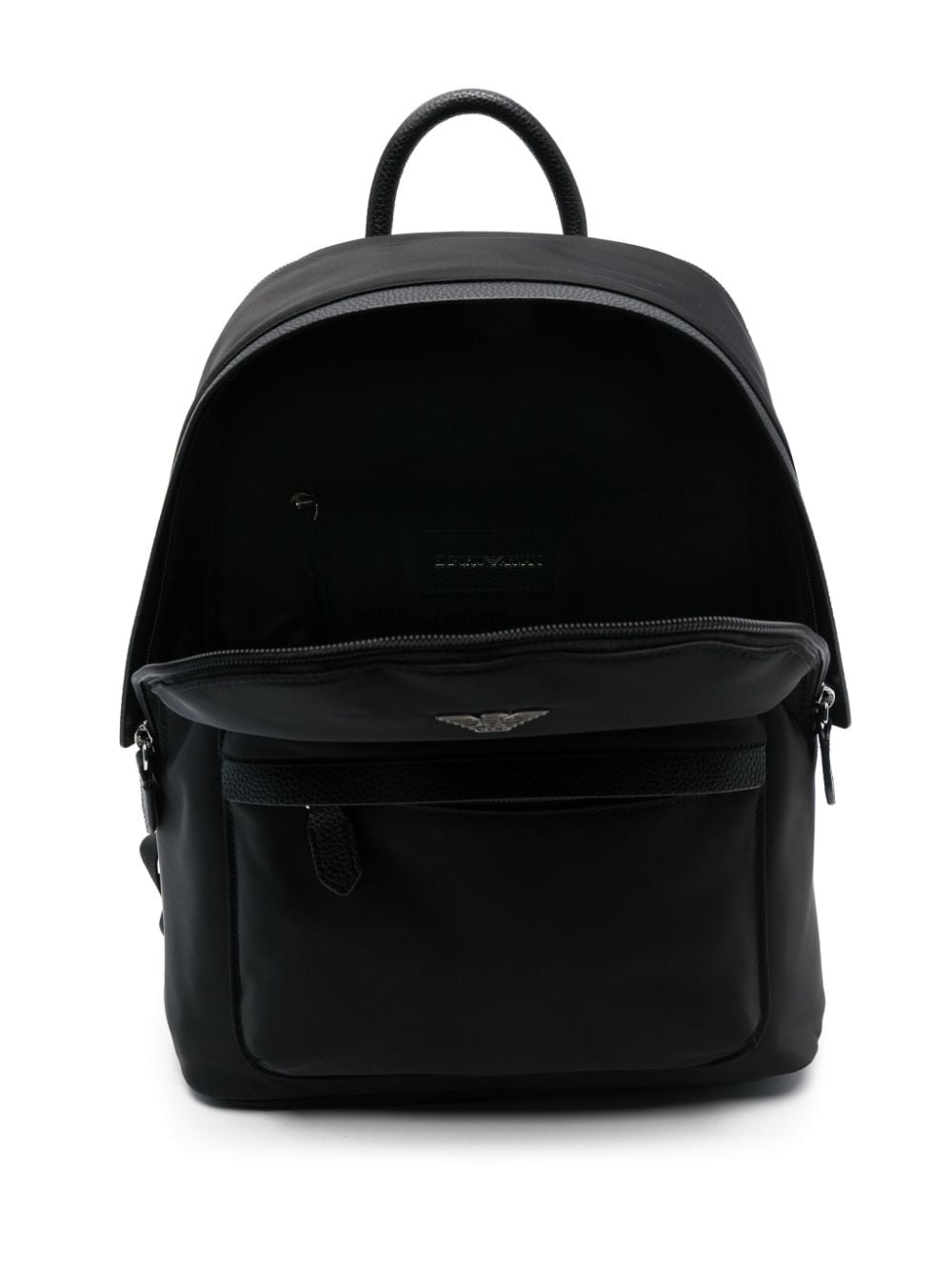 Front view with bag zipped and handles upright.