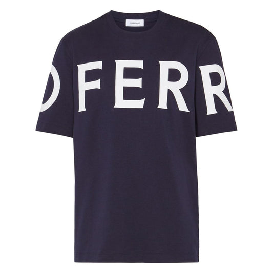 Ferragamo T-shirts and Polos Blue Topwear Ferragamo