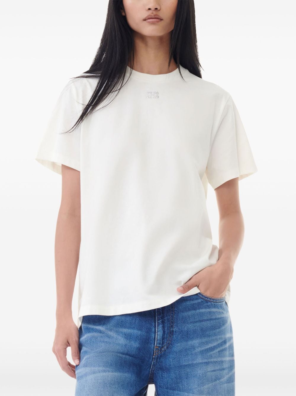 GANNI T-shirts and Polos White Topwear Ganni