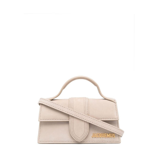 JACQUEMUS Le Bambino Calf Suede Handbag Beige Handbag JACQUEMUS