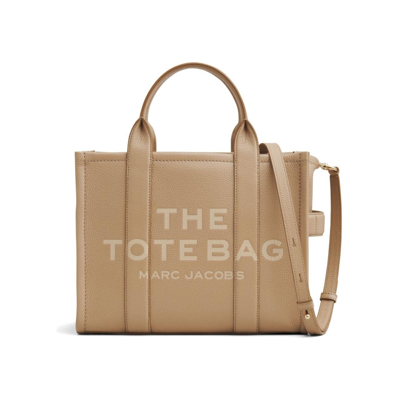 Marc Jacobs beige leather debossed logo Bag Shopper Marc Jacobs