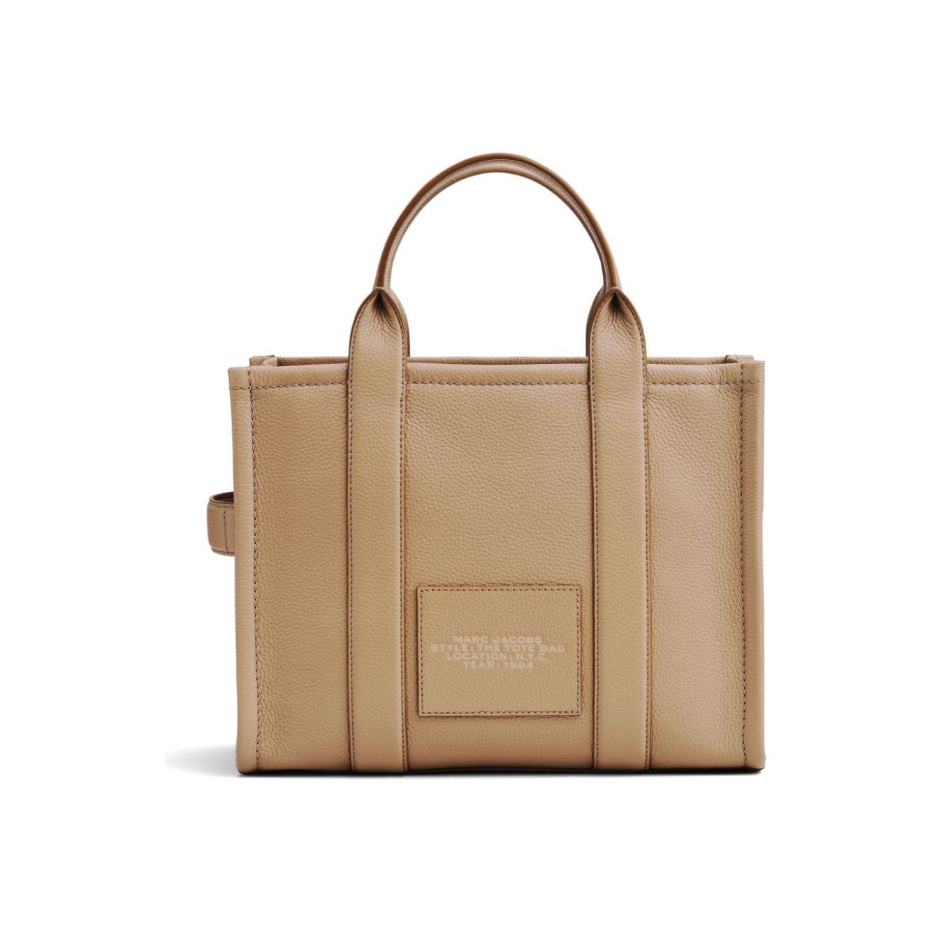 Marc Jacobs beige leather debossed logo Bag Shopper Marc Jacobs