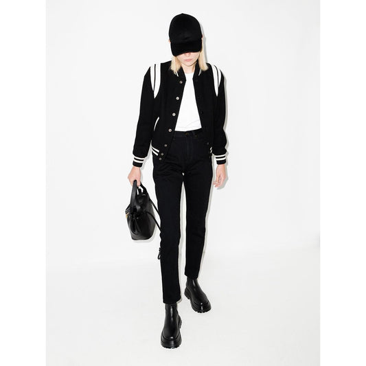 Saint Laurent wool blend two-tone varsity jacket Coats