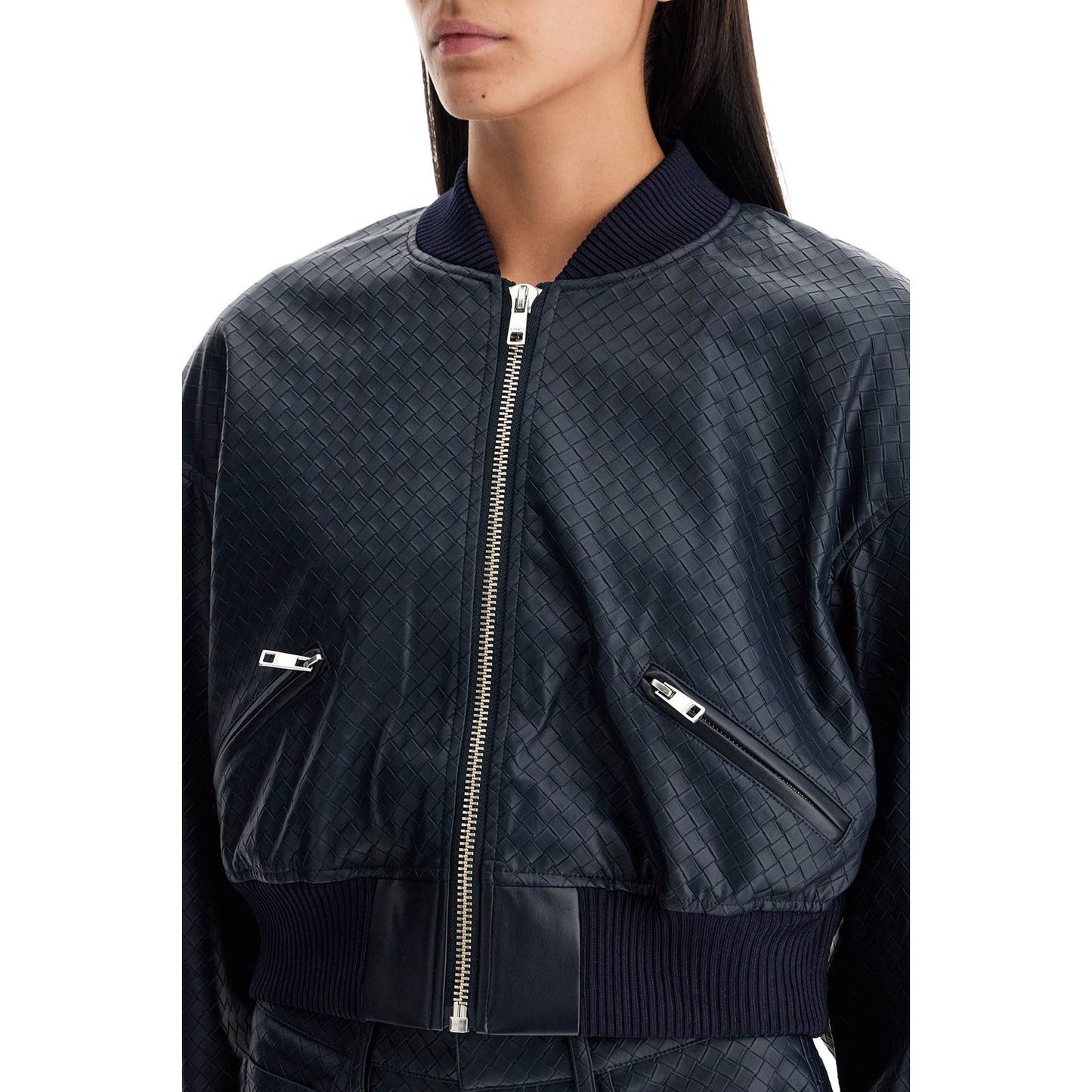 Rotate cropped bomber jacket with braided Jackets Rotate