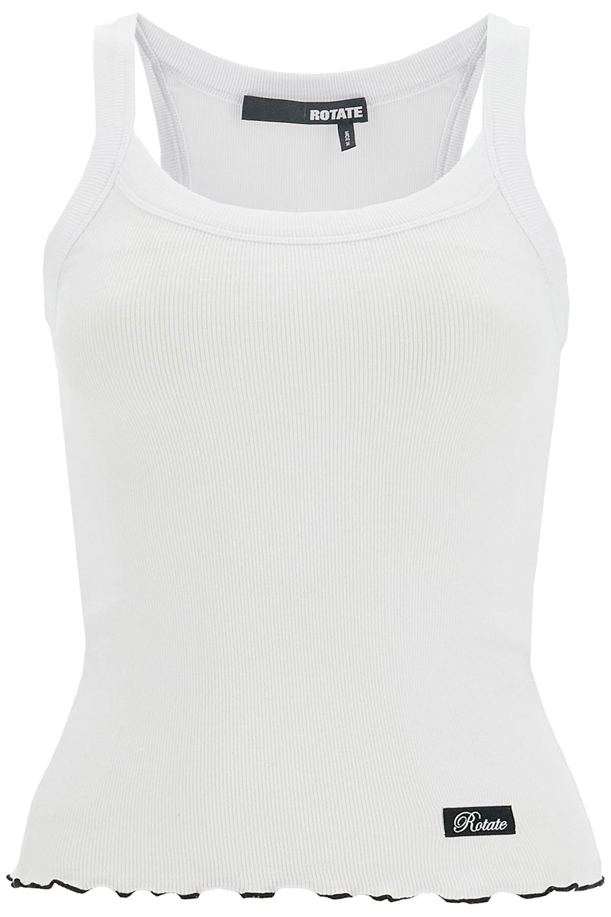 Rotate ribbed tank top with logo label Topwear Rotate